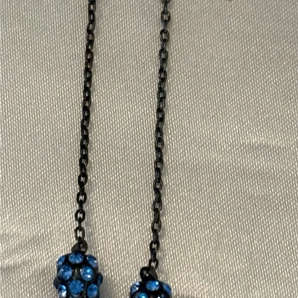 Elegant Blue Beaded Necklace and matching earrings set